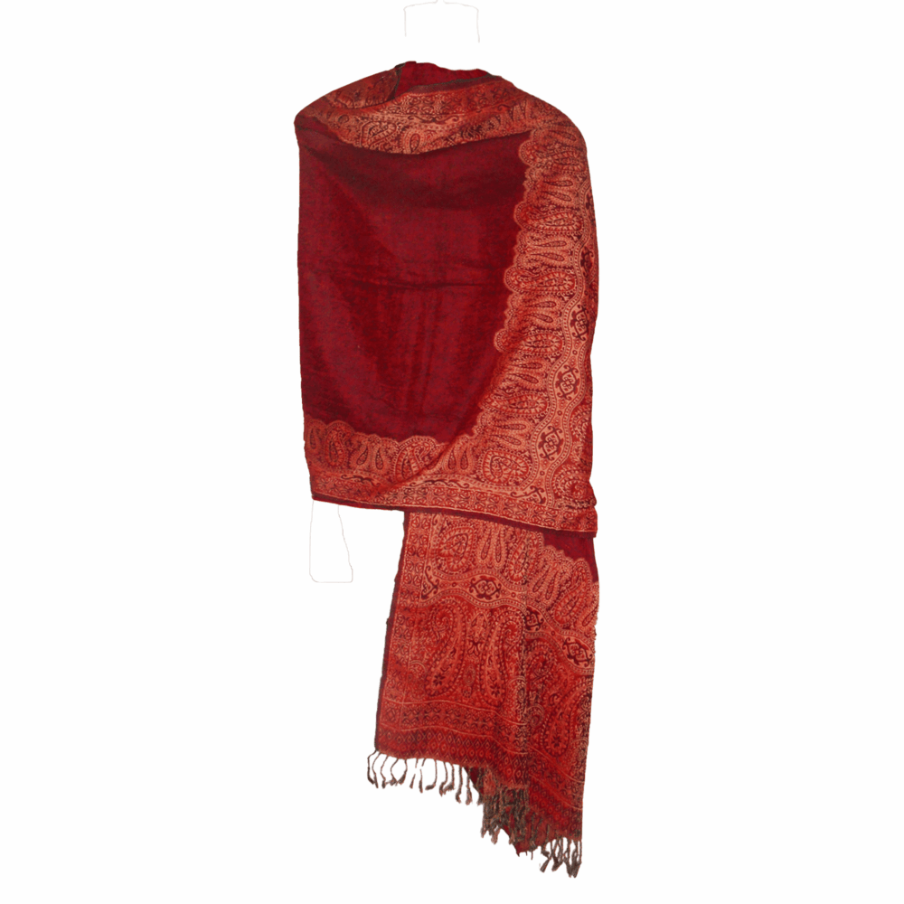 Reversible Paisley Jamawar Shawl Wrap - Beechikki - Image 12