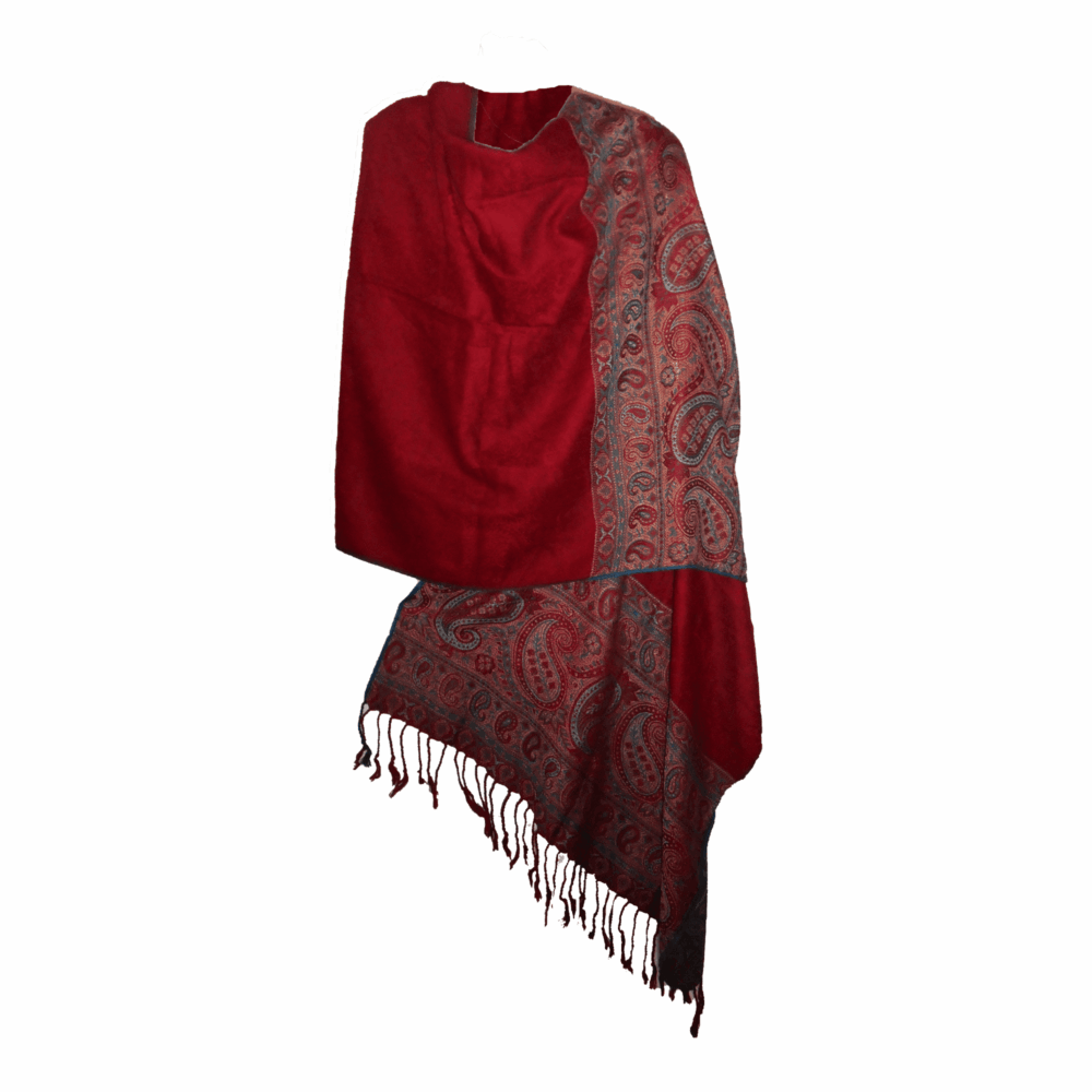 Reversible Paisley Jamawar Shawl Wrap - Beechikki - Image 15