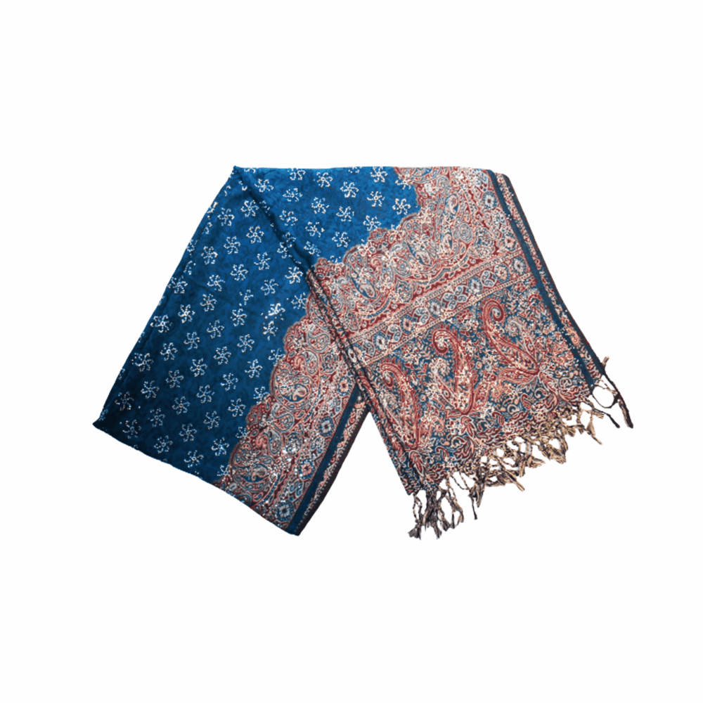 Embroidered Crystal Paisley Shawl (Mixed Fabric) - Beechikki - Image 11