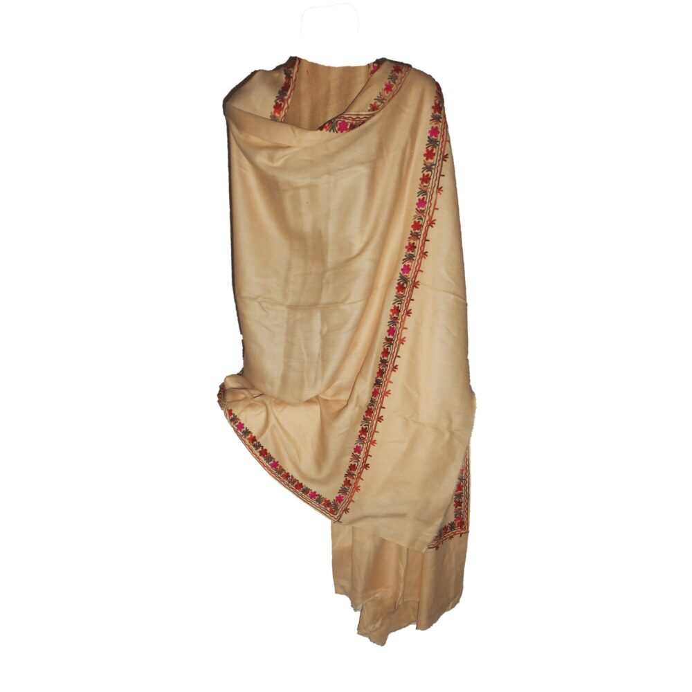 Embroidered Cotton Jacquard Shawl - Beechikki - Image 3