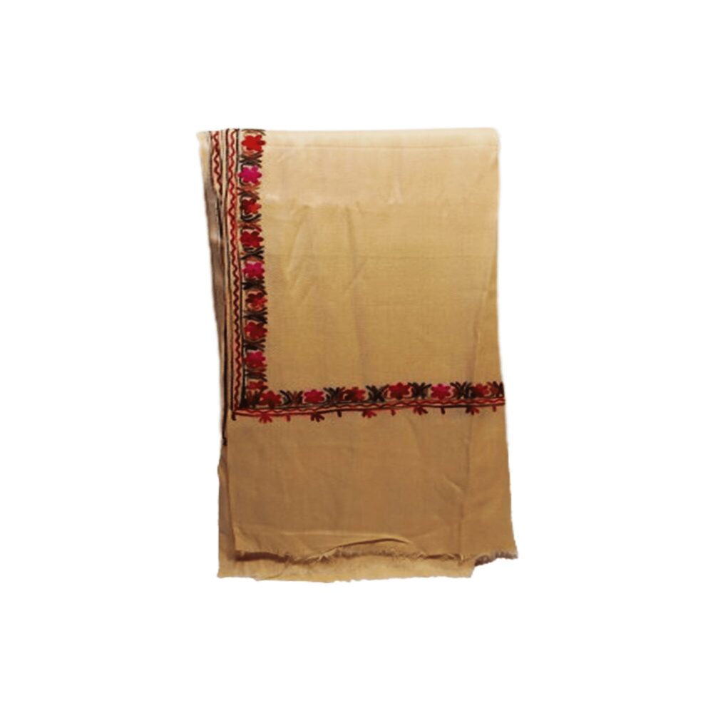 Embroidered Cotton Jacquard Shawl - Beechikki - Image 4