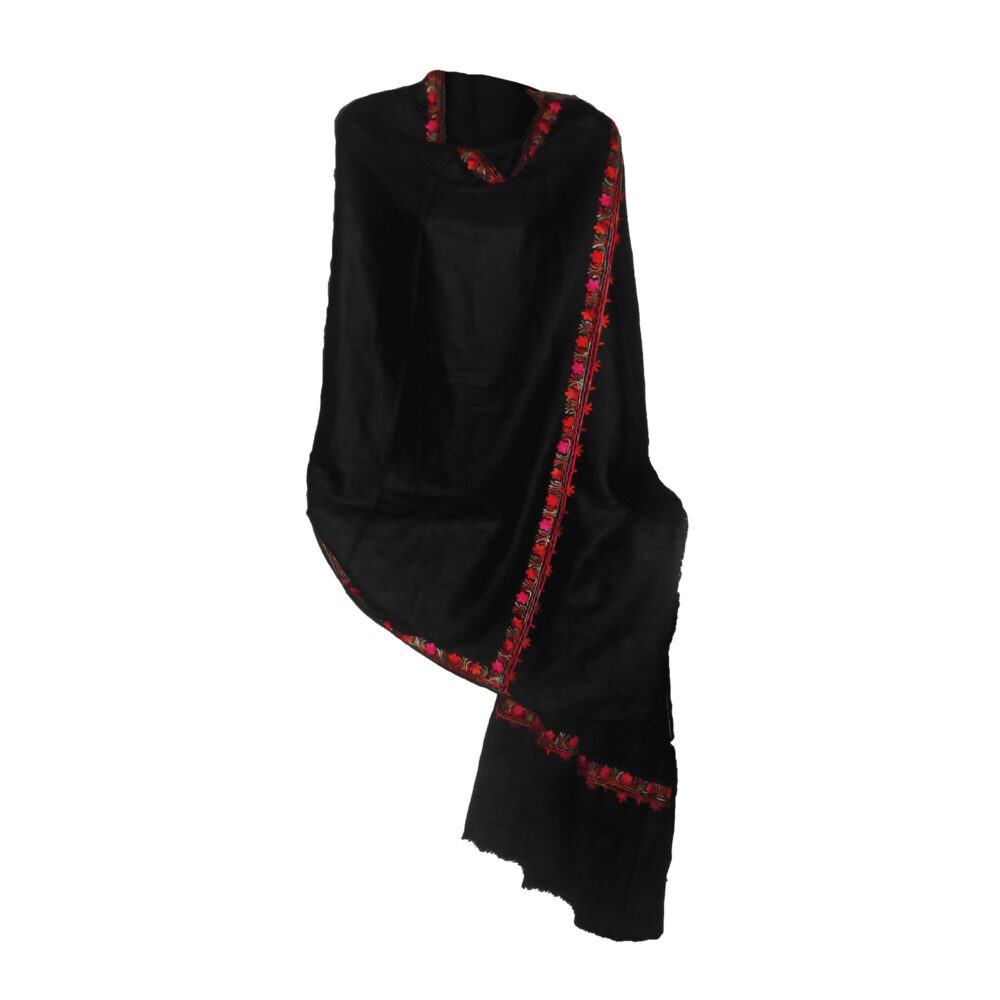 Embroidered Cotton Jacquard Shawl - Beechikki - Image 6