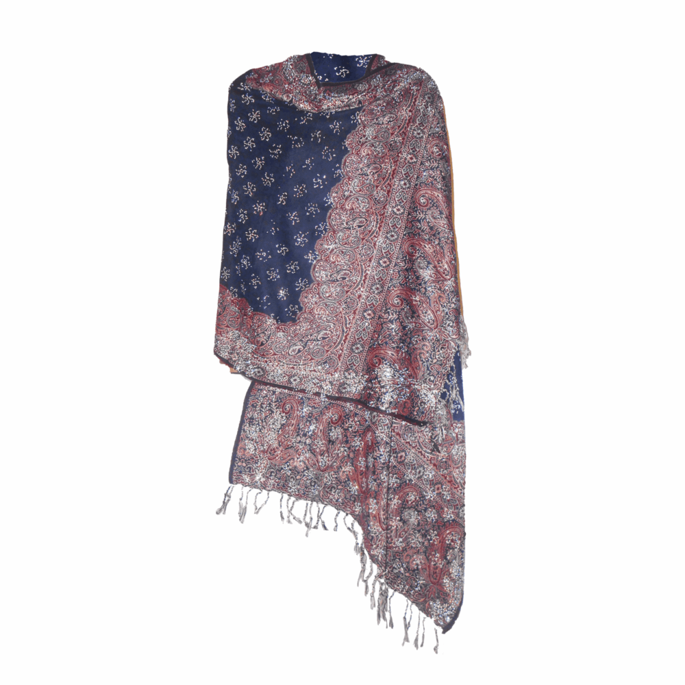 Embroidered Crystal Paisley Shawl (Mixed Fabric) - Beechikki - Image 15
