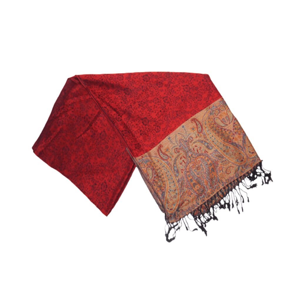 Reversible Paisley Shawl with Tassels - Beechikki - Image 14