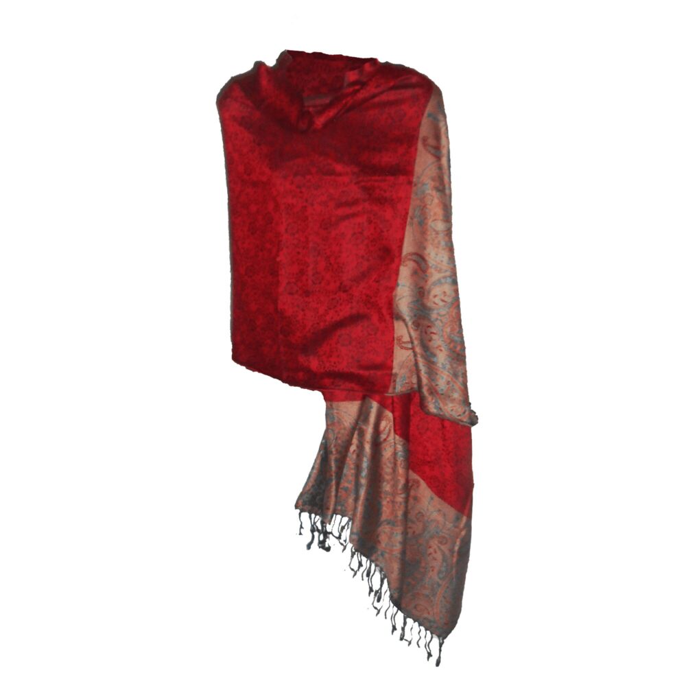 Reversible Paisley Shawl with Tassels - Beechikki - Image 15