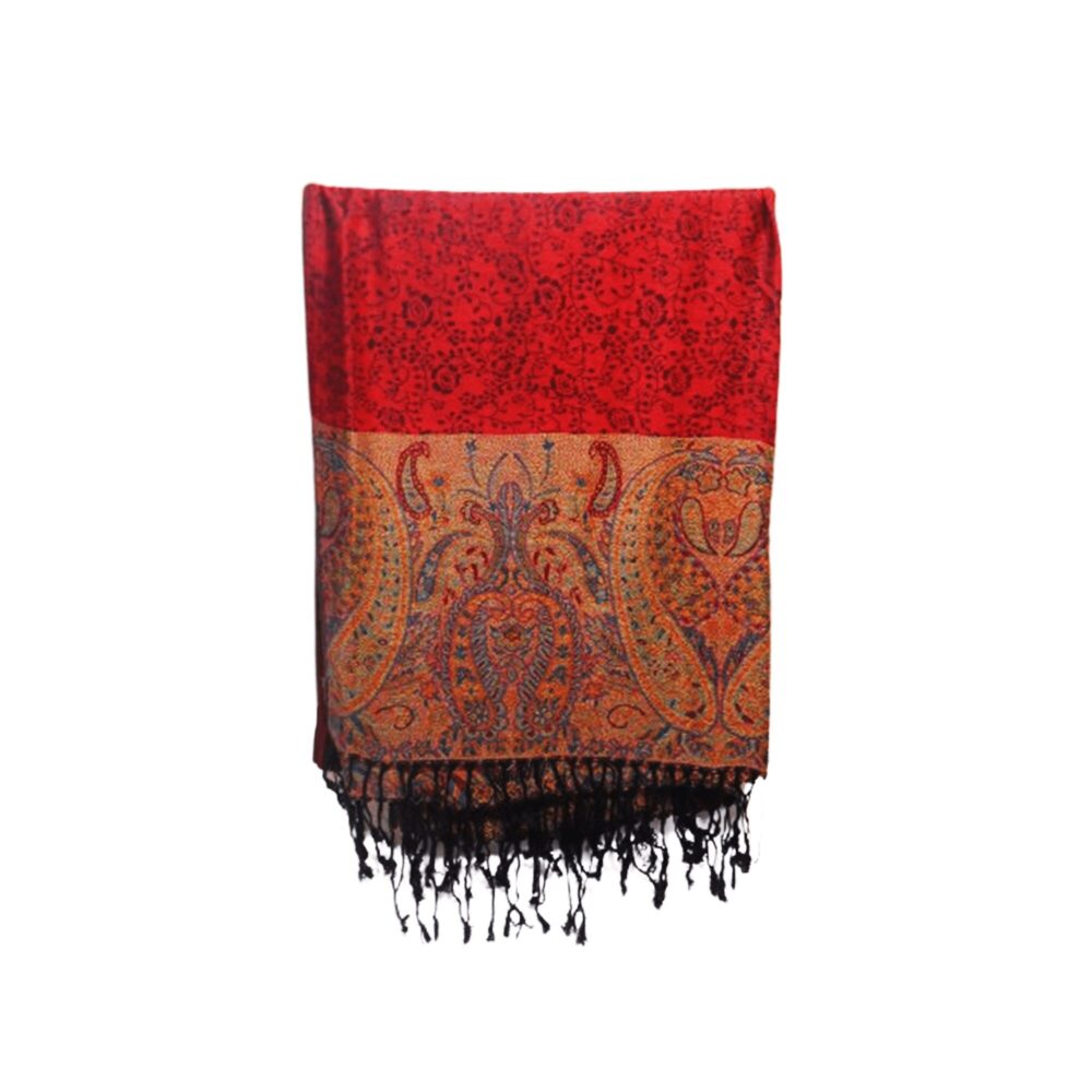 Reversible Paisley Shawl with Tassels - Beechikki - Image 16