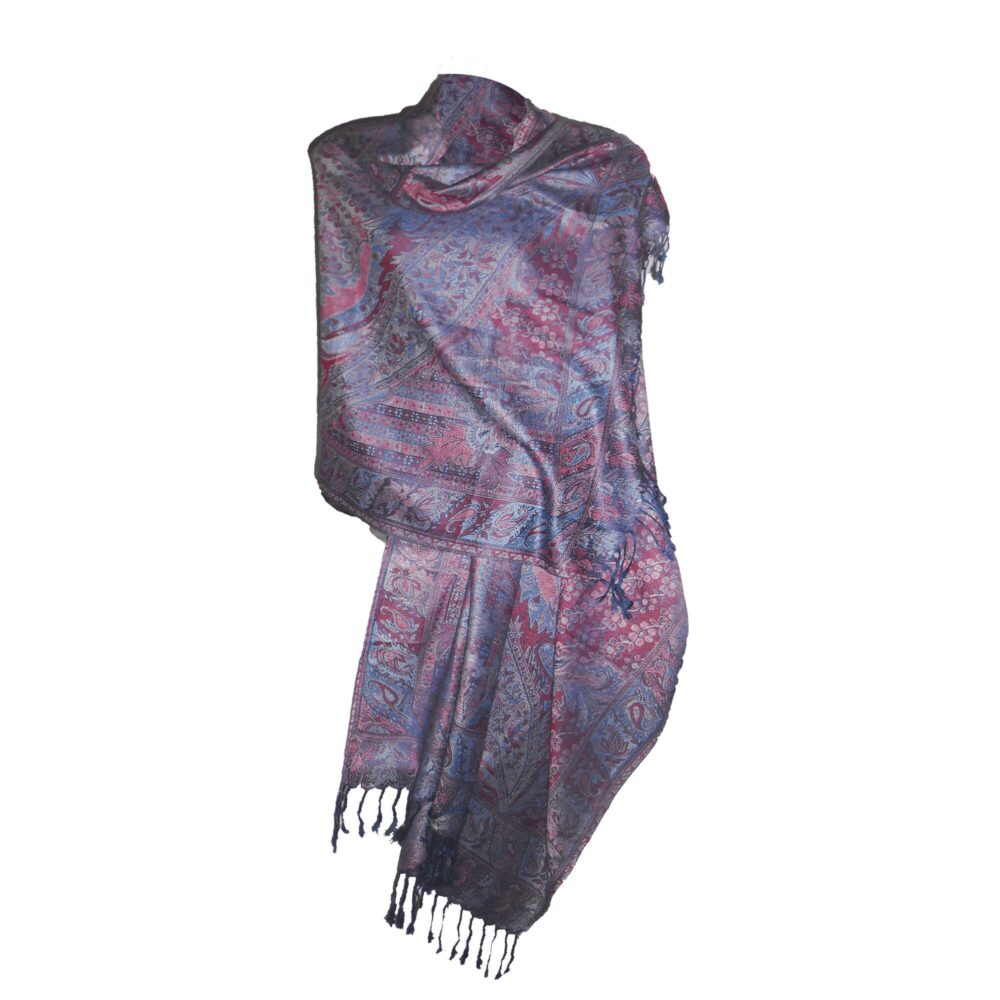 Reversible Paisley Shawl with Tassels - Beechikki - Image 18