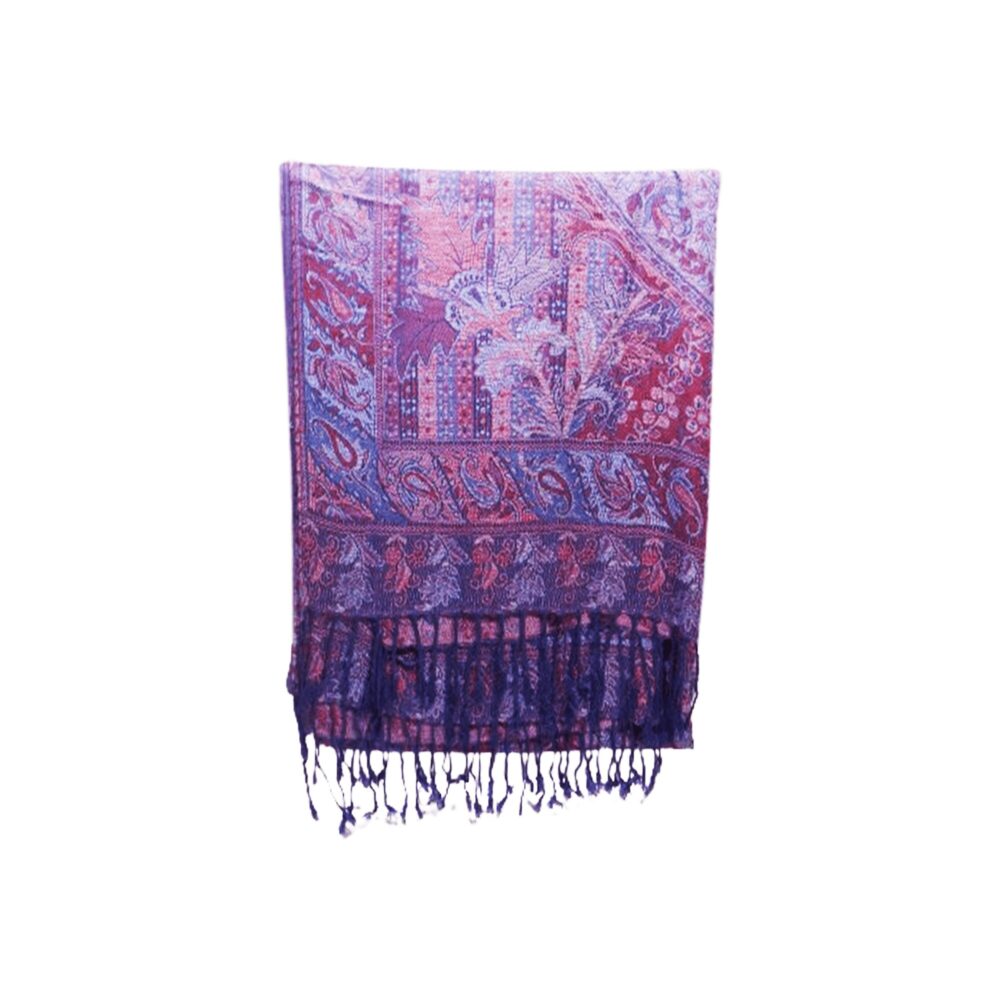 Reversible Paisley Shawl with Tassels - Beechikki - Image 19