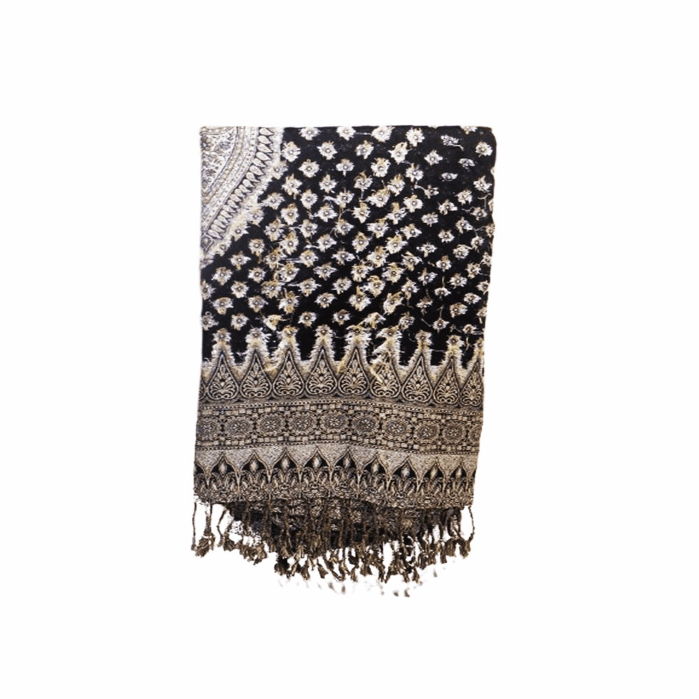 Hand-Set Mirror Work Sequin Shawl Wrap - Beechikki - Image 4