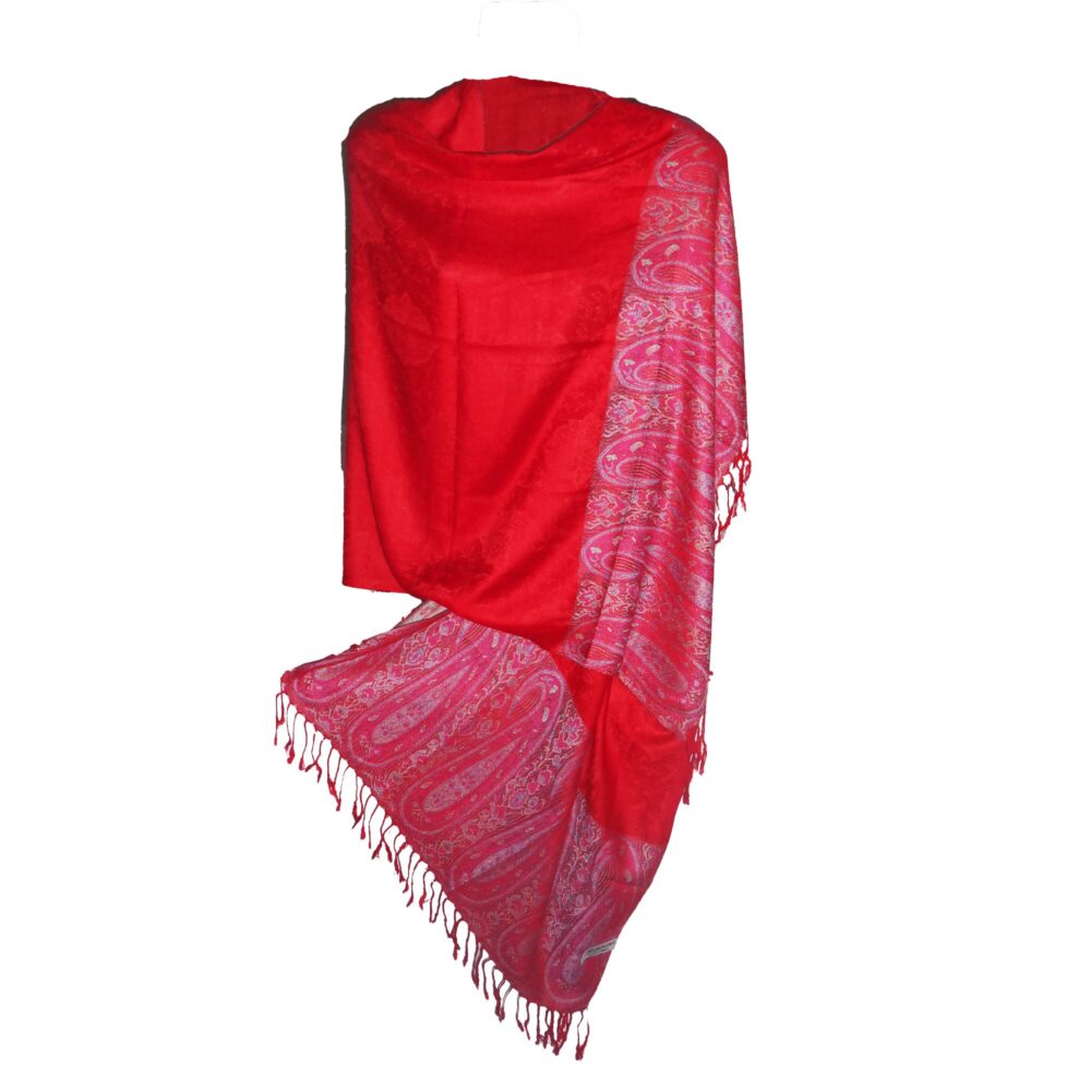 Reversible Paisley Shawl with Tassels - Beechikki - Image 21