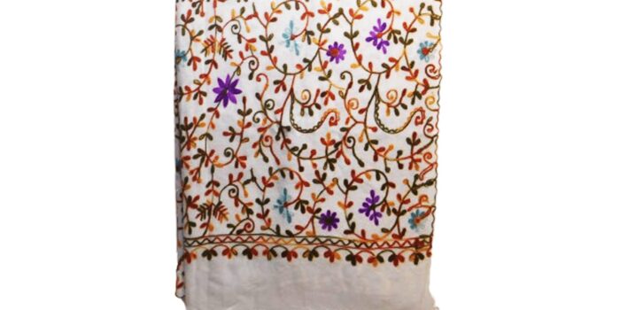 Fully Embroidered Cotton Shawl