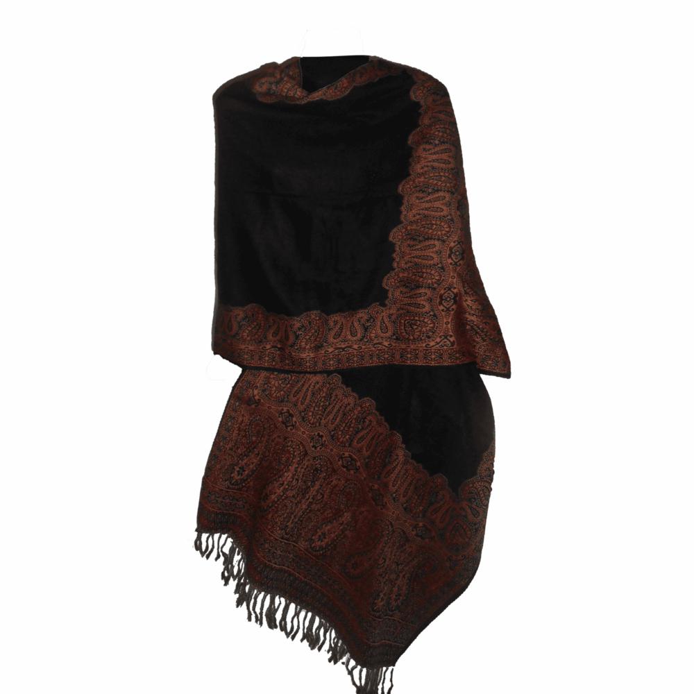 Reversible Paisley Jamawar Shawl Wrap - Beechikki - Image 18