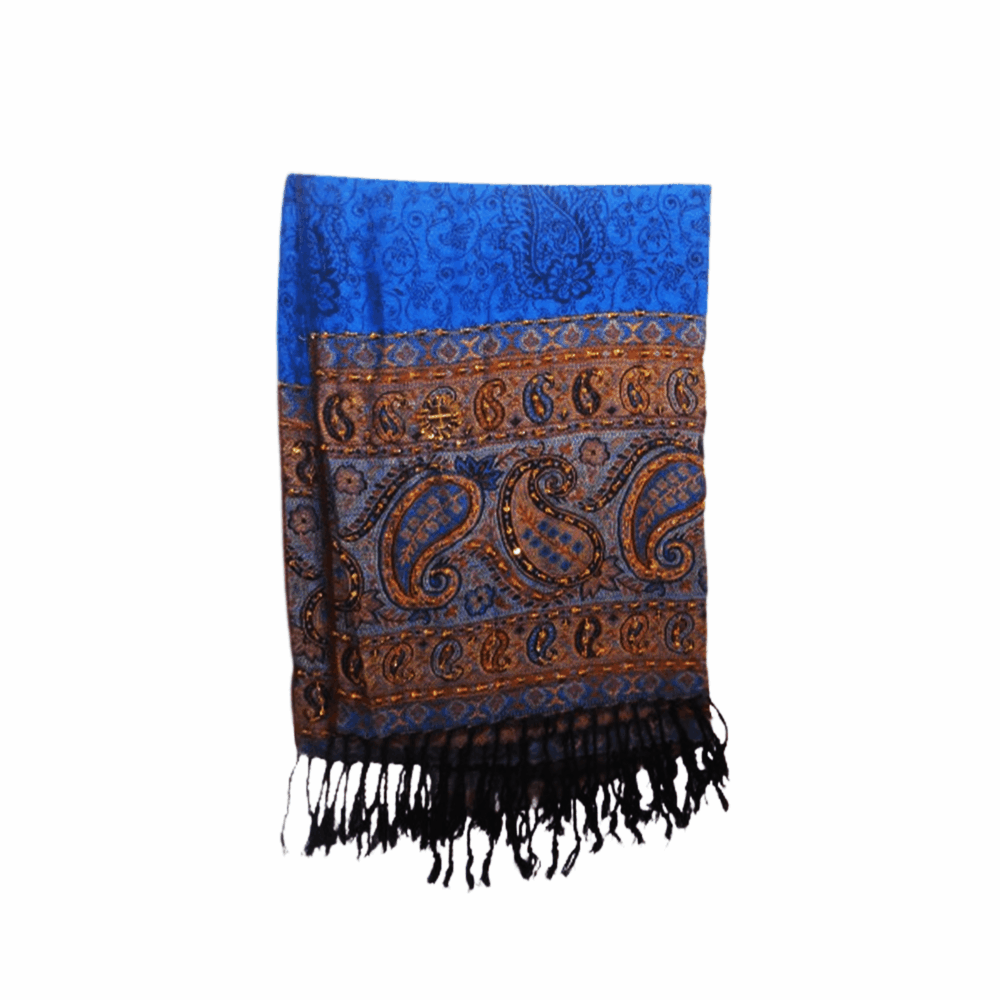 Embroidered Crystal Paisley Shawl (Mixed Fabric) - Beechikki - Image 22