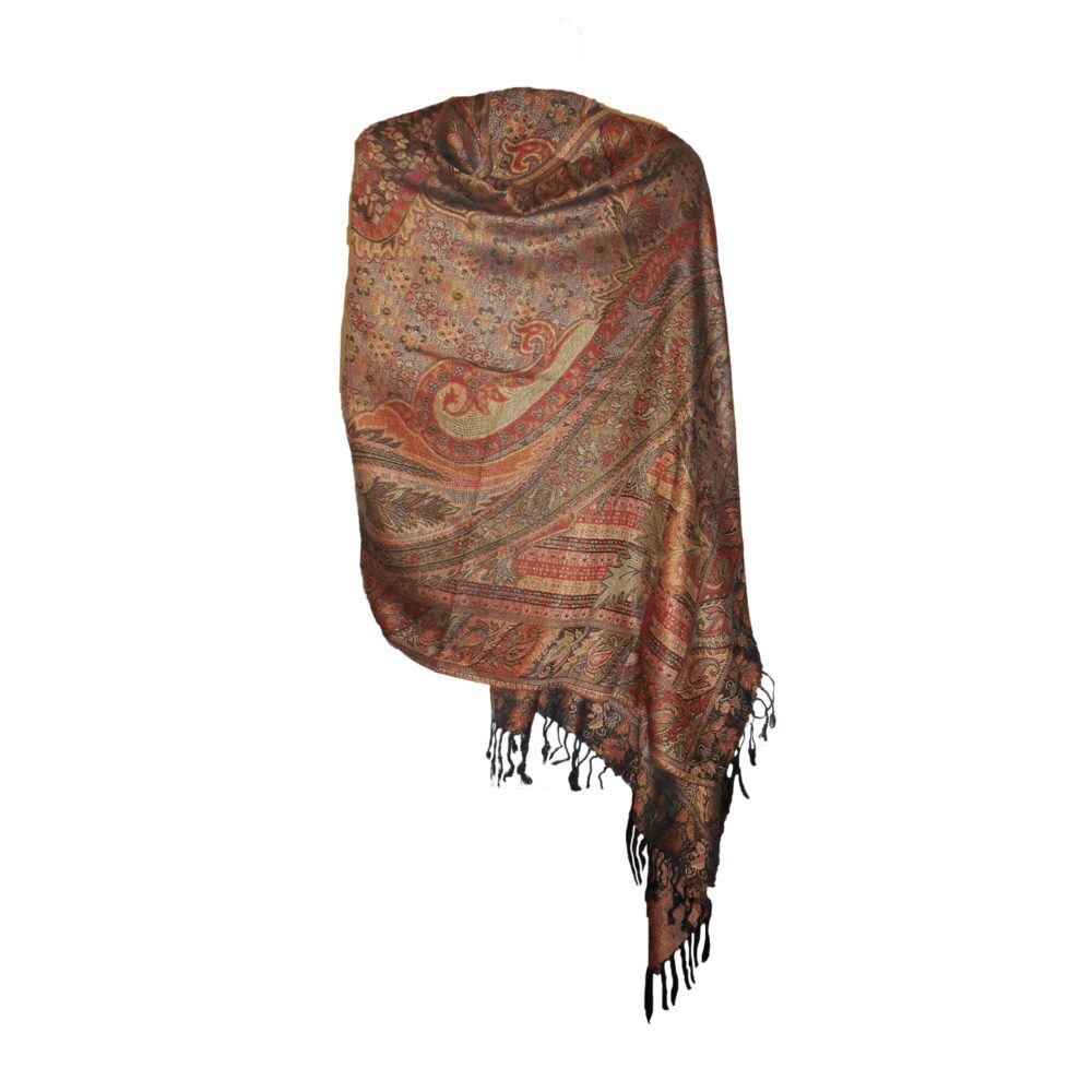 Reversible Paisley Shawl with Tassels - Beechikki - Image 30