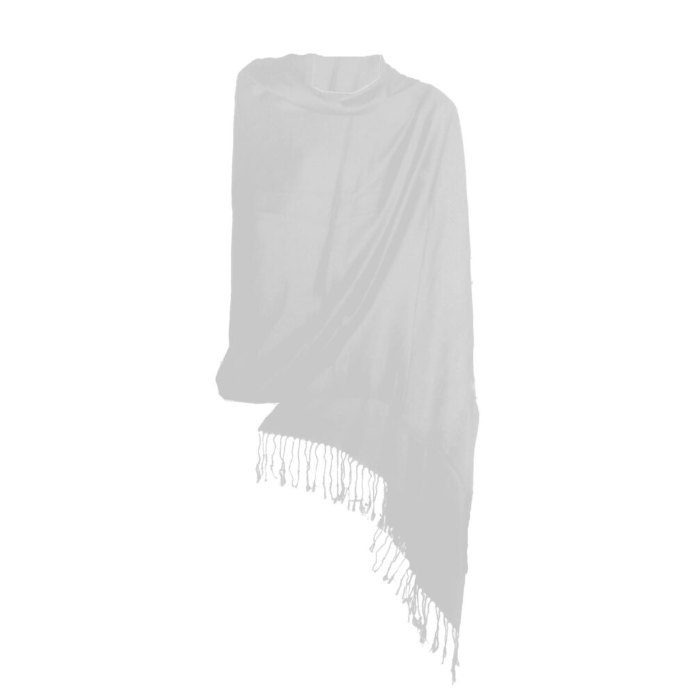 Plain Silk Wool Acrylic Blend Shawl - Beechikki - Image 12