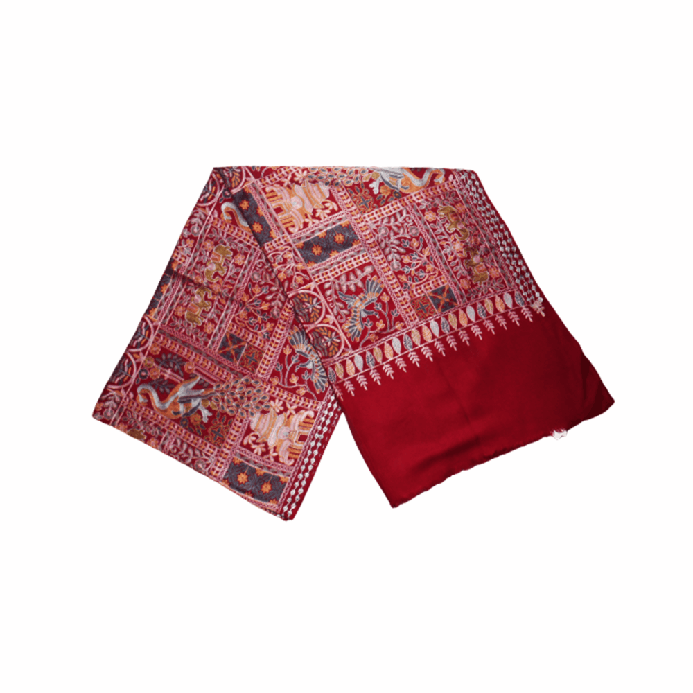 Full Embroidered Patchwork Cotton Shawl - Beechikki - Image 5