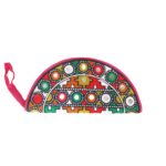 Handmade Embroidered Half Moon Wristlet Pouch - Beechikki - Image 12
