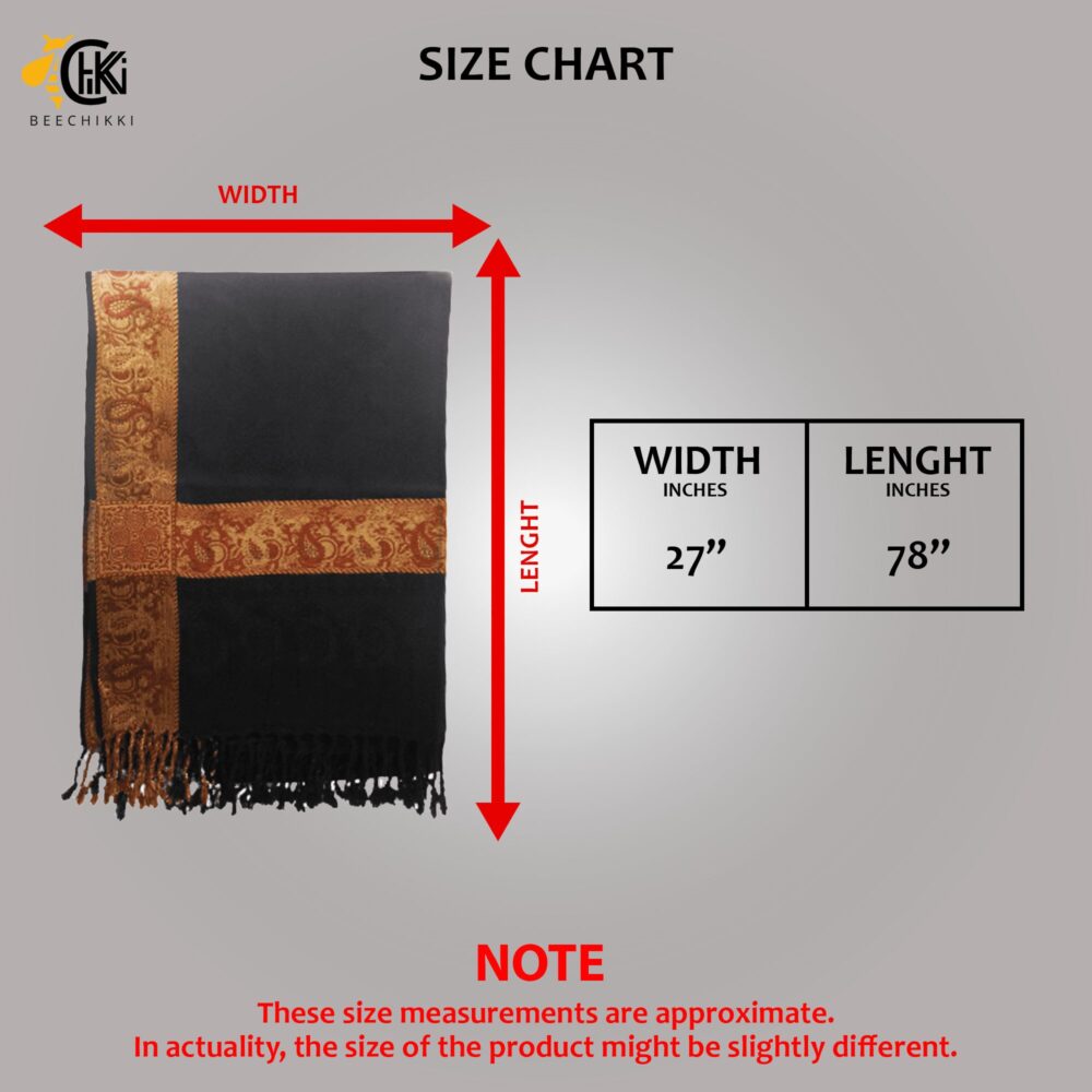 Embroidered Pashmina Style Shawl - Beechikki - Image 32