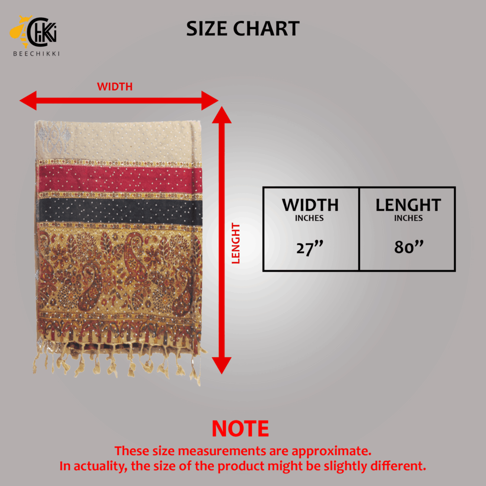 Embroidered Crystal Paisley Shawl (Mixed Fabric) - Beechikki - Image 23