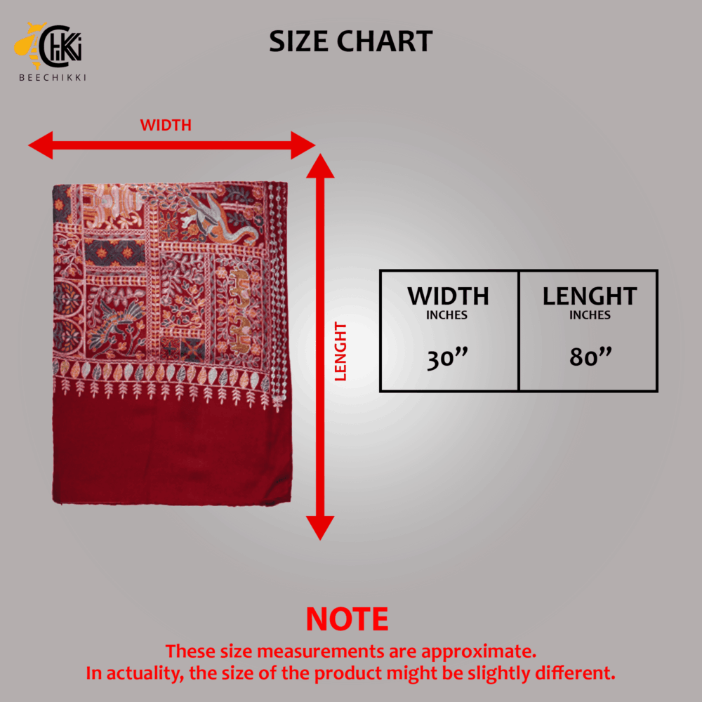Full Embroidered Patchwork Cotton Shawl - Beechikki - Image 8