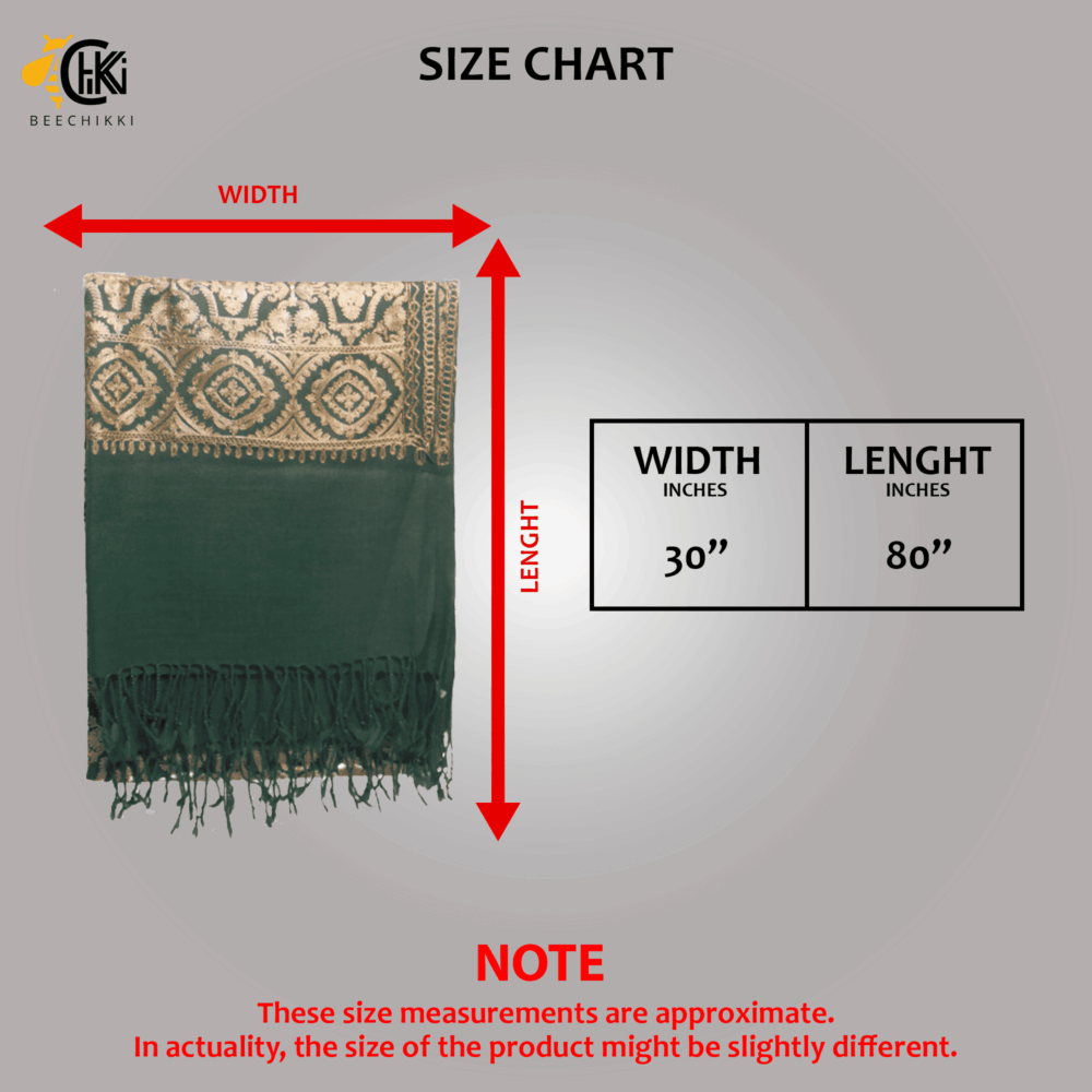 Woolen Jacquard Brocade Border Shawl - Beechikki - Image 8