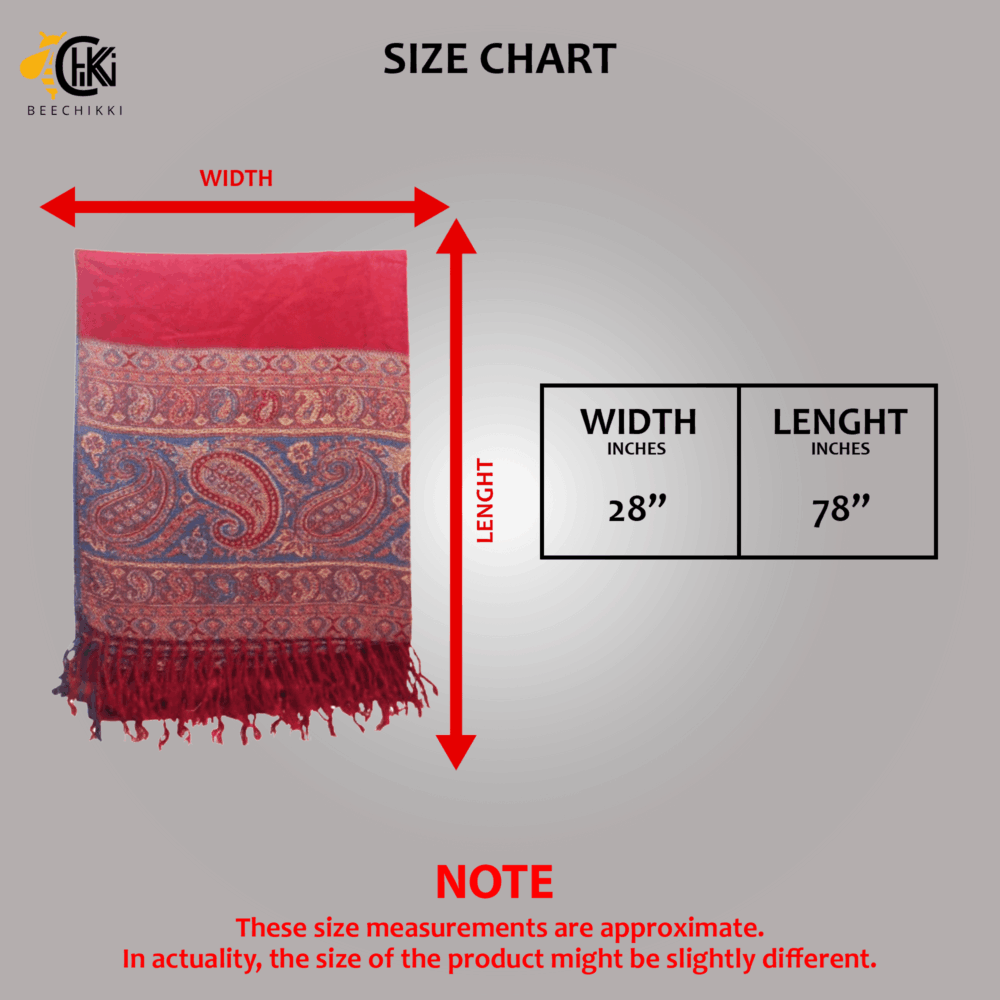 Reversible Paisley Jamawar Shawl Wrap - Beechikki - Image 20