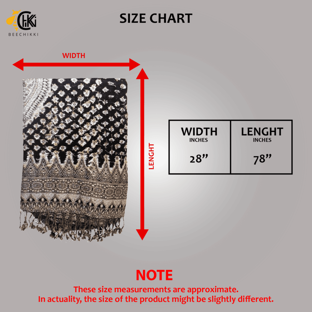 Hand-Set Mirror Work Sequin Shawl Wrap - Beechikki - Image 5