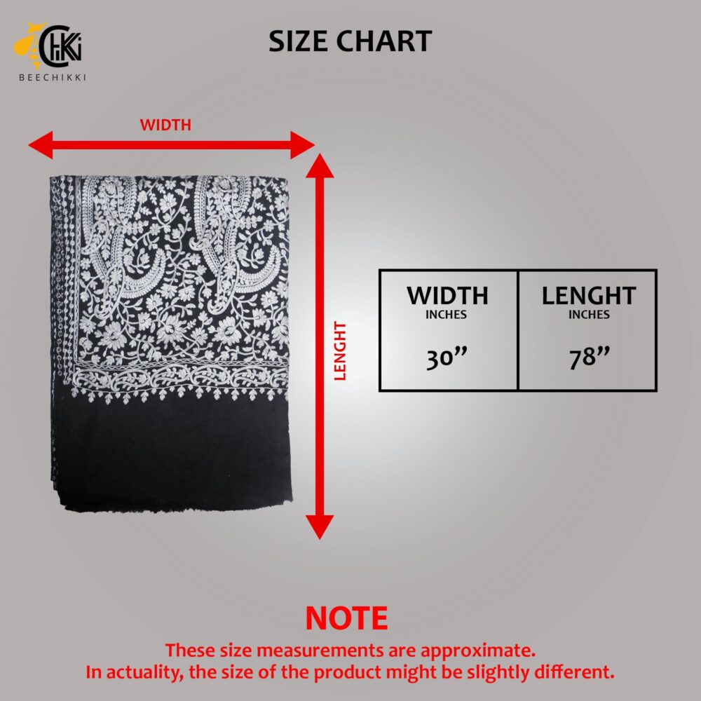 Embroidered Cotton Shawl With Tassels - Beechikki - Image 26