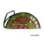 Handmade Embroidered Half Moon Clutch Bag - Beechikki - Image 4