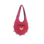 Hand Embroidered Long Strap Banjara Oval-Shaped Messenger Bag - Beechikki - Image 3