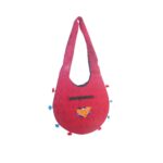 Hand Embroidered Long Strap Banjara Oval-Shaped Messenger Bag - Beechikki - Image 5