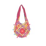 Hand Embroidered Long Strap Banjara Oval-Shaped Messenger Bag - Beechikki - Image 4
