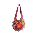 Hand Embroidered Long Strap Banjara Oval-Shaped Messenger Bag - Beechikki - Image 6