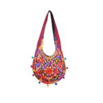 Hand Embroidered Long Strap Banjara Oval-Shaped Messenger Bag - Beechikki - Image 8