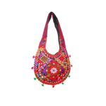 Hand Embroidered Long Strap Banjara Oval-Shaped Messenger Bag - Beechikki - Image 12