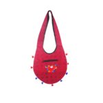 Hand Embroidered Long Strap Banjara Oval-Shaped Messenger Bag - Beechikki - Image 15