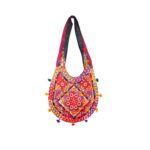 Hand Embroidered Long Strap Banjara Oval-Shaped Messenger Bag - Beechikki - Image 16