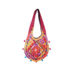 Hand Embroidered Long Strap Banjara Oval-Shaped Messenger Bag - Beechikki - Image 18