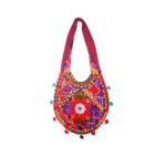 Hand Embroidered Long Strap Banjara Oval-Shaped Messenger Bag - Beechikki - Image 20