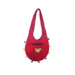 Hand Embroidered Long Strap Banjara Oval-Shaped Messenger Bag - Beechikki - Image 5
