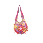 Hand Embroidered Long Strap Banjara Oval-Shaped Messenger Bag - Beechikki - Image 8