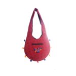 Hand Embroidered Long Strap Banjara Oval-Shaped Messenger Bag - Beechikki - Image 11