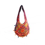 Hand Embroidered Long Strap Banjara Oval-Shaped Messenger Bag - Beechikki - Image 10