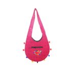 Hand Embroidered Long Strap Banjara Oval-Shaped Messenger Bag - Beechikki - Image 27