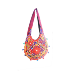 Hand Embroidered Long Strap Banjara Oval-Shaped Messenger Bag - Beechikki - Image 28