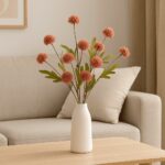Artificial Dandelion Stem's - Autumn Silk Flower Arrangement for Living Room & Dining Table Décor (5 Stems) - Image 5
