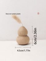 Japanese Simple Wooden Flower Vase | Minimalist Glass Vase for Home & Office Decoration - Image 4