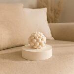 3D Geometric Bubble Ball Scented Candle | Geometric scented candle | Apricot Sandalwood Aromatherapy Home Decor Candle Gift - Image 2