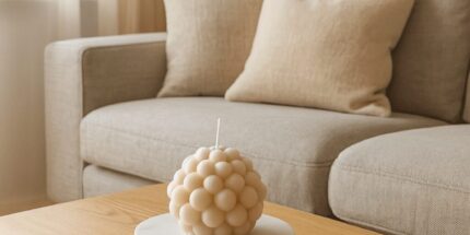 geometric scented candle