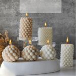 3D Geometric Bubble Ball Scented Candle | Geometric scented candle | Apricot Sandalwood Aromatherapy Home Decor Candle Gift - Image 3